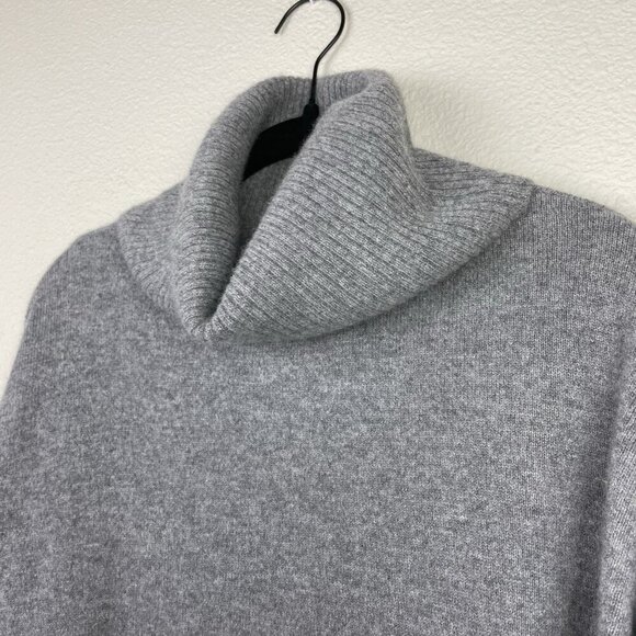Minnie Rose Women's XS/S Cashmere Turtleneck Tunic Sweater Grey Knit Pullover - Picture 5 of 16